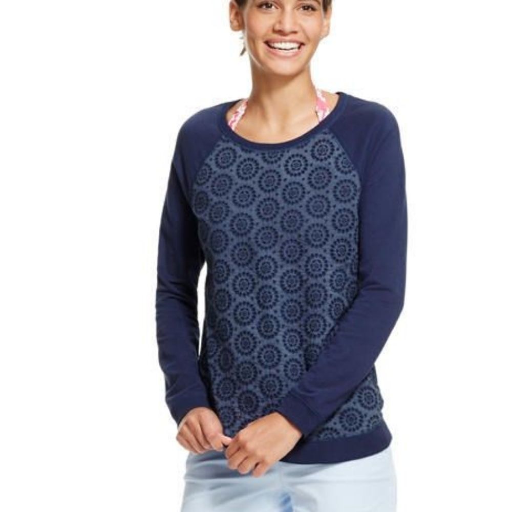 BODEN Broderie Crew Neck Blue Sweatshirt 4